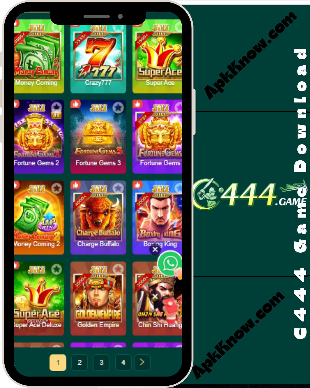 C444 Game slots and casino interface