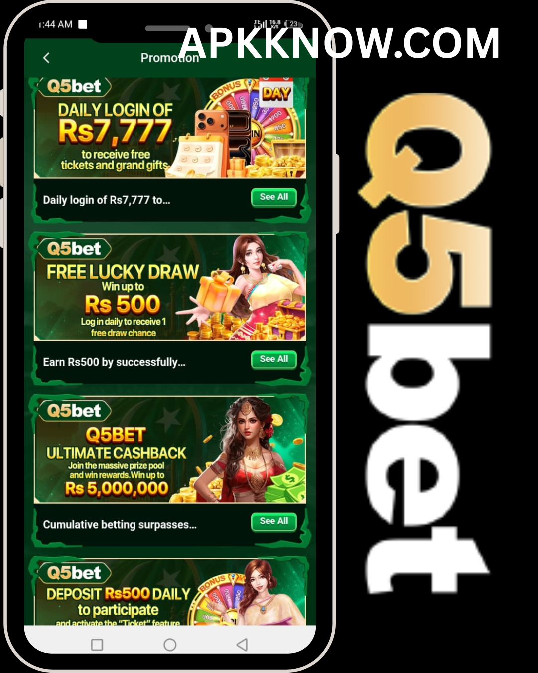 Q5 Bet Game APK offers
